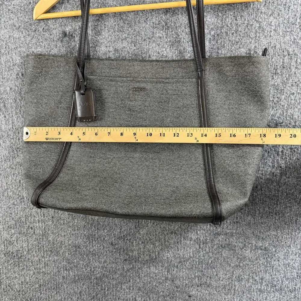 Tumi Sinclair Q Tote Bag Grayft Leather Trim Travel Everyday Office Travel Work
